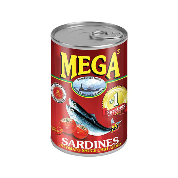 Mega Sardines Hot & Spicy 155g Can