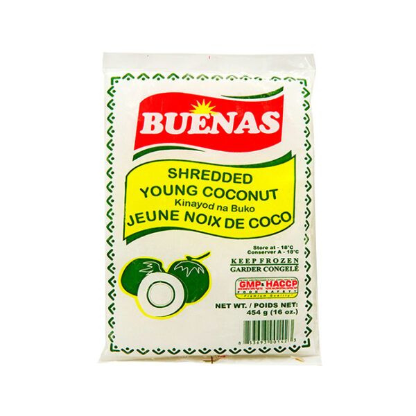 Buenas Shredded Young Coconut Buko Frozen 454gm