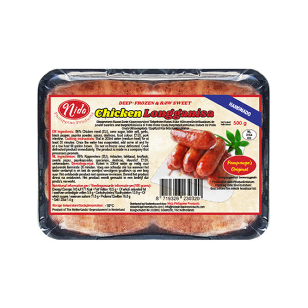 Nida Chicken Longganisa Hamonado 500gm