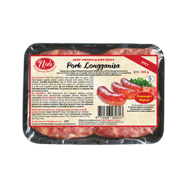 Nida Sweet Pork Longganisa 500gm