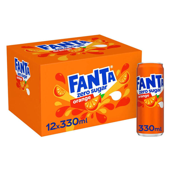 Fanta Orange Zero Cans 330ml x 12pk